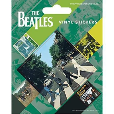 Image of Pyramid International The Beatles (Abbey Road) Vinyl Stickers, Paper, Multi Colour, 10 x 12.5 1.3 cm
