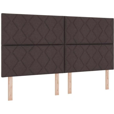 Image of Led Headboard Diamond Blocks Design Dark Brown 180 cm Fabric Vidaxl