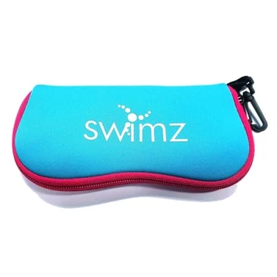Image of Swimz Soft Neoprene Swimming Goggle Pouch Case (Blue/Pink/White)