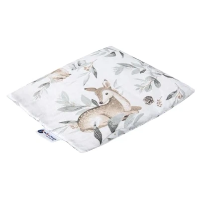 Image of Medi Partners Cherry Stone Cushion Large Heat Pillow 500 g Rectangle 20x25 cm Natural 100% Cotton + Cold Therapy Massage (Deer with Leaves)