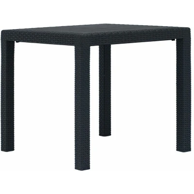 Image of vidaXL Garden Table Anthracite 79x79x72 cm Plastic Rattan Look