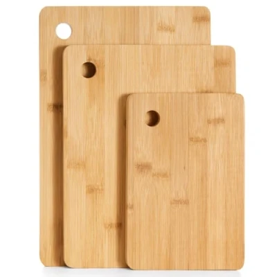 Image of Premium Wooden Chopping Boards 3 Piece 100% Natural Organic Bamboo Board Set Extra Thick Different Sizes for Every Occasion Ideal Carving Meat, Cutting Vegetables, Cheeses and Bread