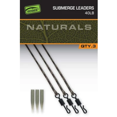Image of Fox Naturals Submerged Leaders 40lb (3 pieces) Carp rig