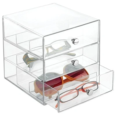 Image of iDesign 3 Drawer Clarity Eyeglass Case, Clear