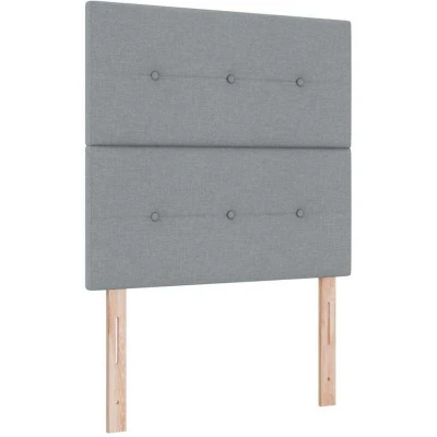 Image of Box Spring Bed with Mattress Light Grey 100x200 cm Fabric Vidaxl