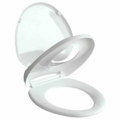 Image of Soft Close Family Toilet Seat Potty Training Built in Baby for Toddlers &amp; Adults with Quick Release Easy Cleaning Installation Dual Fixing (Top Bottom) Plastic