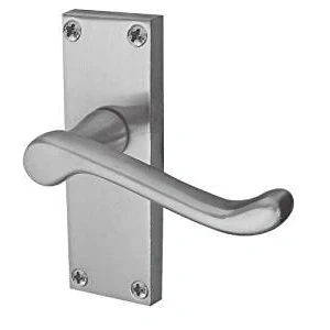 Image of Victorian Scroll Lever Latch Door Handles Satin Chrome 118 x 40mm (2)