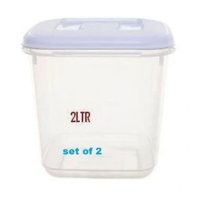 Image of 2L Plastic Canister Food Storer Storage CONTAINERS Set of 2 No Handle