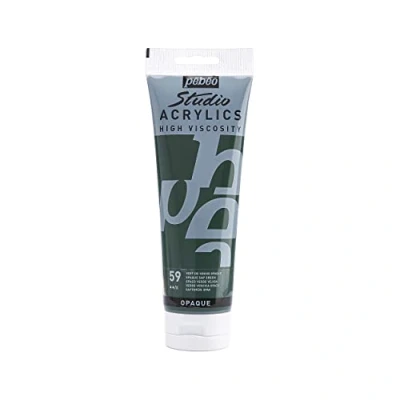 Image of Pébéo 169 059 Studio Acrylics Fine Acrylic Paint Green Opaque Sap Green, 250 ml