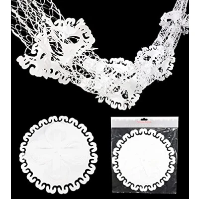 Image of Christmas Concepts® 9ft x 1ft Large Round Foil Garland Festive Hanging Decorations Trimming (White)