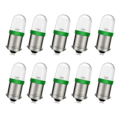 Image of Ruiandsion 10pcs BA9s LED Bulb 240V AC/DC Base Replacement for Indicator Lights,Green