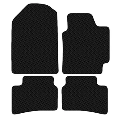 Image of Carsio Car Mats For Kia Rio 2017 Onwards 3mm 4pc Set Tailored Fit Rubber Floor Mat Complete Accessory Black Custom Fitted Anti Slip Backing, Heavy Duty &amp; Waterproof