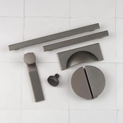 Image of Handle &amp; Home 64mm Dark Grey Half Moon Kitchen Cupboard Cabinet Drawer Door Pull Anthracite Design