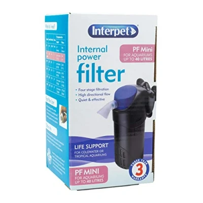 Image of Interpet Internal Aquarium Fish Tank Mini Power Filter, Cleans Water, for Coldwater &amp; Tropical Aquariums Up to 40 Litre