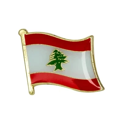 Image of Lebanon Lebanese Republic Country Enamel National Flag Lapel Pin Badge