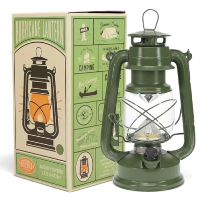 Image of LED Hurricane Battery Operated Lantern Green