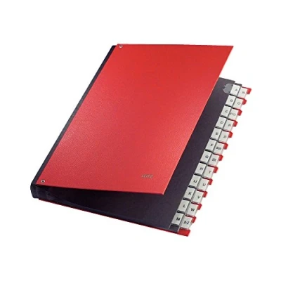 Image of Leitz 59240025 Pultordner A Z, 24 Fächer, PP, rot