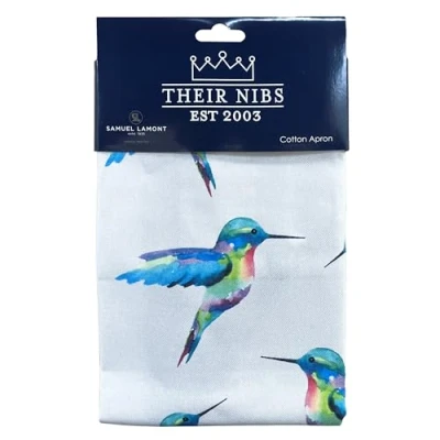 Image of Samuel Lamont Cooking Apron Premium Kitchen for Chefs and Home Cooks Stylish Durable Chef&#039;s Cooking, Grilling Baking Hummingbird Design One Size
