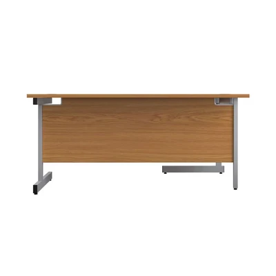 Image of First Left Hand Radial Desk 1800X1200mm Nova Oak/Silver KF803140