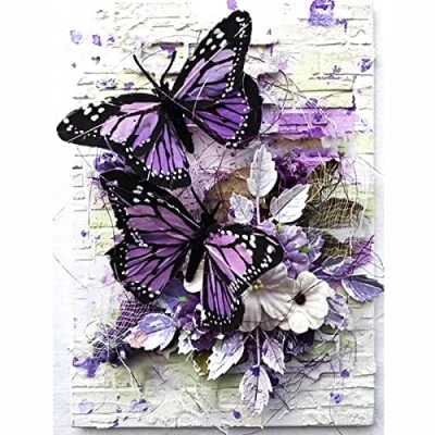 Image of 5D Diamond Art Kits Adults, DIY Butterfly Painting for Arts and Crafts Cross Stitch Rhinestone Kit, Full Embroidery Home Wall Decor(30x40cm)