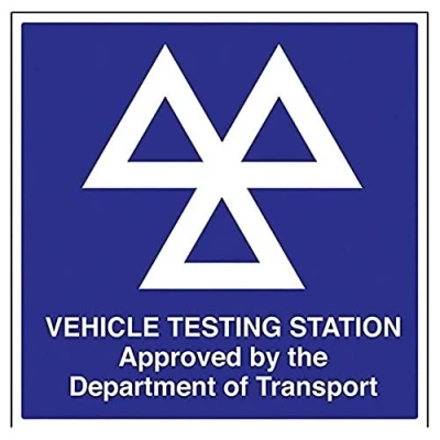 Image of V Safety MOT/Vehicle Testing Station Garage Sign 400mm x 1mm Rigid Plastic