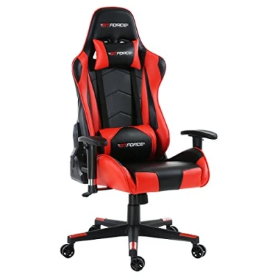 Image of GTFORCE PRO FX RECLINING SPORTS RACING GAMING OFFICE DESK PC CAR FAUX LEATHER CHAIR (Red)