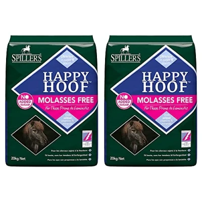 Image of SPILLERS Happy Hoof Molasses Free 20kg x 2 Supports Helath Horse Food Suitable for all Horses and Ponies Prone to Laminitis Chaff Low in Starch Sugar