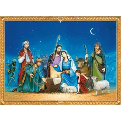 Image of Coppenrath &#039;The Nativity&#039; Traditional Advent Calendar with Nativity Story in Words and Pictures