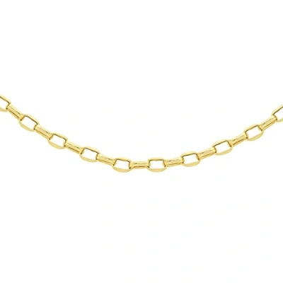 Image of Carissima Gold Women&#039;s 9ct Yellow Hollow 2.6mm Diamond Cut Oval Belcher Chain Necklace of Length 46cm/18&quot;