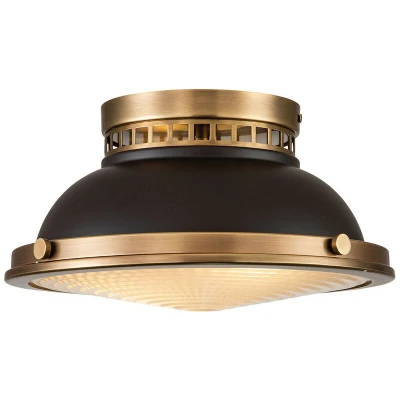 Image of Amelia 2 Light Bowl Semi Flush Ceiling Light, Buckeye Bronze, Restoration Bronze