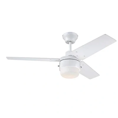 Image of Westinghouse Lighting 73042 Talia, Modern Ceiling Fan with Light, 105 cm, White Finish, Opal Frosted Glass