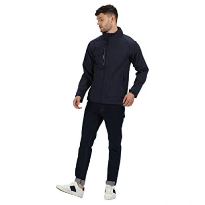 Image of Regatta Professional Men&#039;s Water Repellent Apex Lined Softshell Jacket Navy, Size: XL