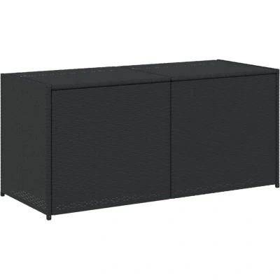 Image of vidaXL Garden Storage Box Black 283L Poly Rattan