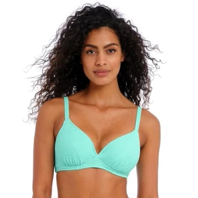 Image of Ibiza Waves Plunge Bikini Top Frozen Blue 34E