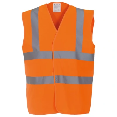 Image of Yoko Men&#039;s Yk001/Hvw100 Hi Vis 2 Band and Braces Waistcoat Orange, Large
