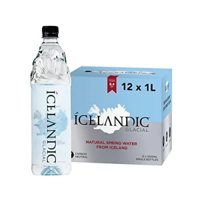 Image of Icelandic Glacial Premium Still Water 1 Litre Recycled PET Bottles x 12 Per Pack Alkaline/Low PH, Packaging, BPA Free, Carbon Neutral from Spring. Low TDS and Mineral Content.