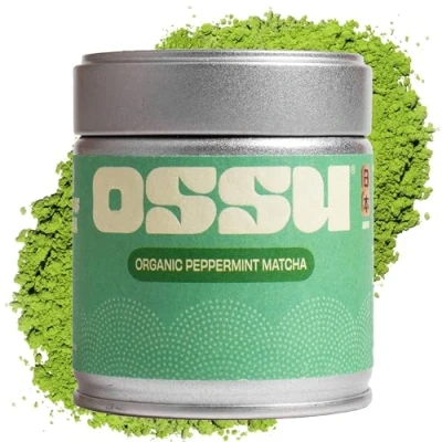 Image of Organic Peppermint Matcha Powder Ceremonial Grade UJI Japan Large 40g Naturally Flavoured No Sugar Mint Tea