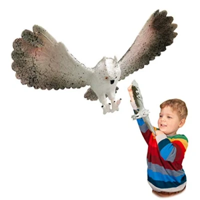 Image of Rep Pals Snowy Owl, stretchy Toy from Deluxebase. Super animal replicas that feel real, great for kids