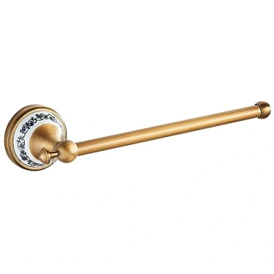 Image of Hand Towel Bar for Bathroom Antique Bronze Brass, Rustproof Wall Mounted Rack Hanger Hardware Accessories Holder,Porcelain Design
