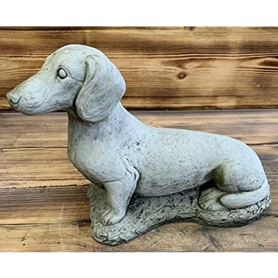 Image of J and L STONE Ornaments GARDEN DACHSHUND SAUSAGE DOG STATUE ORNAMENT