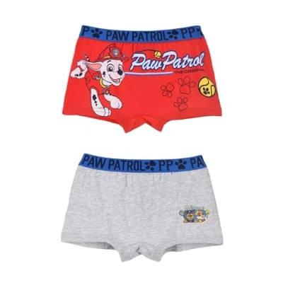 Image of Nickelodeon Kids Boys Paw Patrol Boxers Briefs Underwear 2 Pack Set, Ages 3 6 Years (UK, Age, 4 Years, 5 Regular, Red)