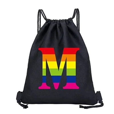 Image of Drawstring Gym Bag, String Swim PE Bag,Large Sports Backpack Bags for Women Men, Travel Beach School Bag with Waterproof Kids,Boys,Girls Men (rainbow M)