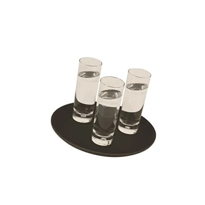 Image of Genware NEV GG1400BLK Gen Grip Tray, 14&quot;, Round, Non Slip, Black