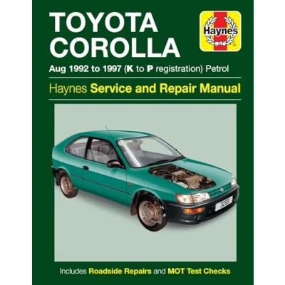 Image of Toyota Corolla Petrol (Aug 92 97) Haynes Repair Manual (Paperback)