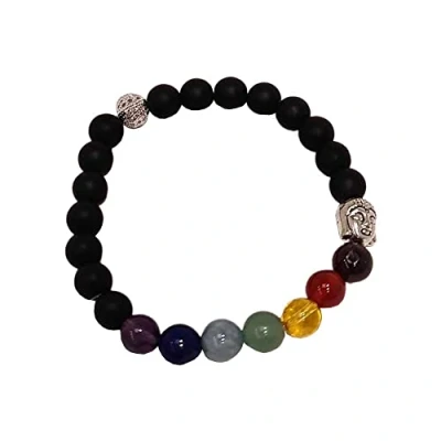 Image of VIE Naturals Chakra Bracelet, Antique Silver Buddha Alloy Beads