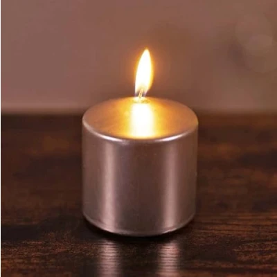 Image of Marco Paul 20 Hours Burn (Silver) Pillar Candle Long Time Ivory Candles Burning Lighting Lantern Light Lasting Festive Décor Wedding/Party/Festive/Christmas