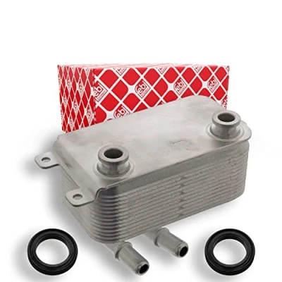 Image of 17217507974, 17217519213 Oil Cooler, automatic transmission FEBI BILSTEIN 100126 BMW: 5 Saloon, Touring, 7
