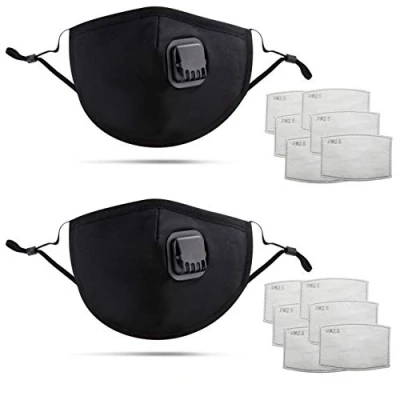 Image of DualVertex Face Masks Breathable with Filter Cotton Mask Washable &amp; Reusable Adjustable Ear Straps and Nose Wire Valve Replaceable filters