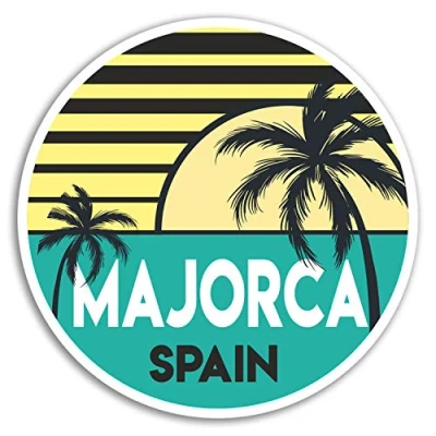 Image of 2 x 10cm Majorca Spain Vinyl Stickers Fun Travel Sticker Laptop Luggage #18540 (10cm Wide)