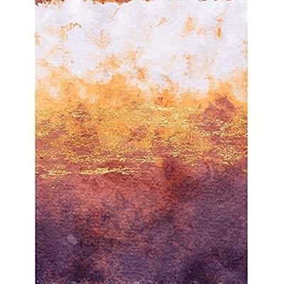 Image of Wee Blue Coo Abstract Purple Yellow Gold Watercolour Unframed Art Print Poster Wall Decor 12x16 inch
